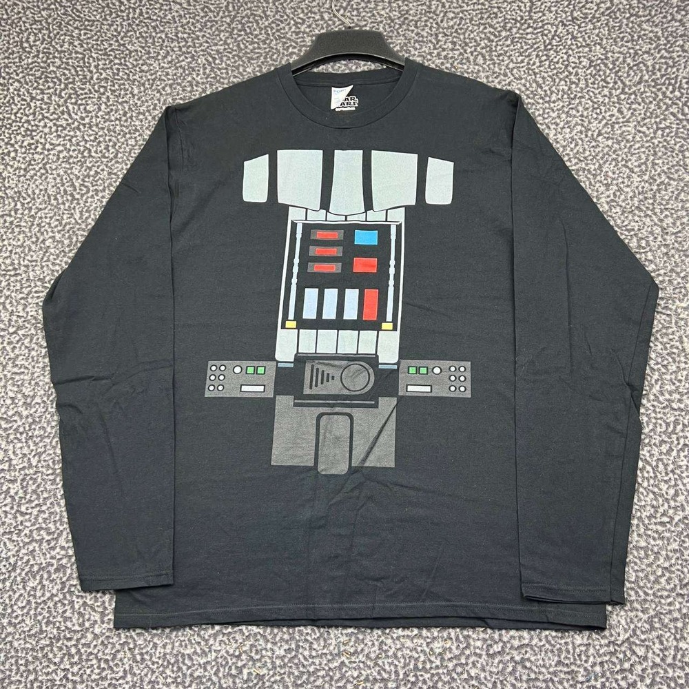 Star Wars Darth Vader Chest Plate Shirt Men Large Black Port Company Long Sleeve